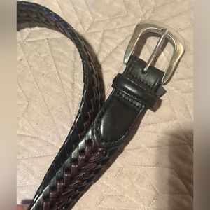 Brighton braided belt, black & brown, 42, gently used